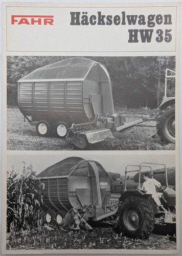 Brochure vintage fahr - brochure, hw35
