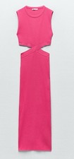 Zara abito midi cut - abito, rosa