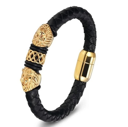 Bracciale testa leone uomo - bracciale,