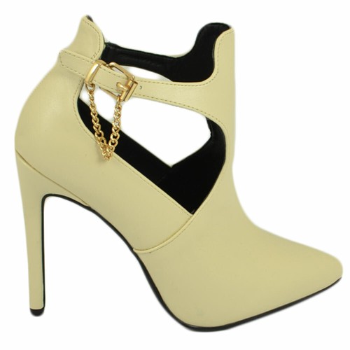 Scarpe donna tronchetto beige