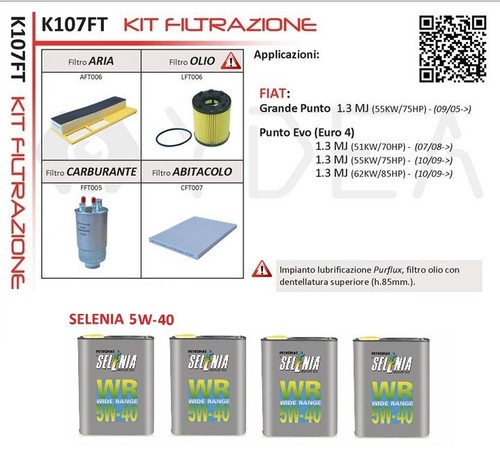 Kit tagliando fiat punto - kit,