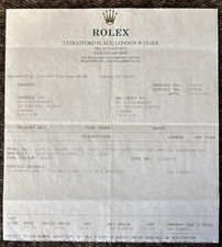 ROLEX Service Certificate