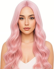 Lungo ondulato parrucca rosa - ondulato,