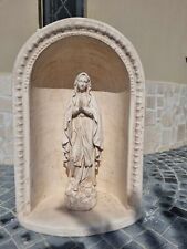 STATUA MADONNA DI LOURDES CON CUPOLA NICCHIA GROTTA CAPPELLA PER ESTERNO CEMENTO