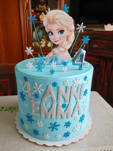 Torta finta tema frozen - torta,