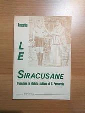 Teocrito Le Siracusane Traduzione In Dialetto Siciliano Fi G. Passarello 1976