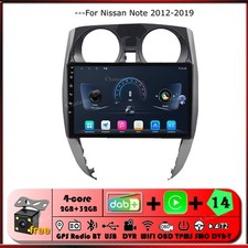 Autoradio 9" Android 14 Carplay GPS SAT Navi DAB Stereo per Nissan Note 2012-2019