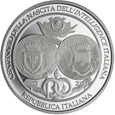 5 Euro Centenario della Nascita dell'Intelligence Italiana Argento 3000pz Preord