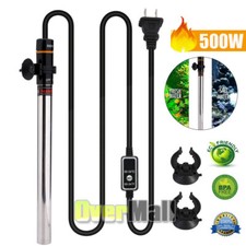 Riscaldatore Acquario Digitale 500W LED Acciaio Inox Termostato Pesci Serbatoio Regolabile
