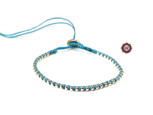 Bracciale cotone cerato e - cotone,