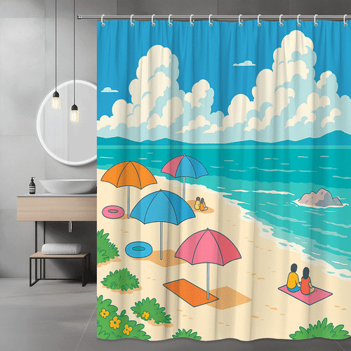 Tenda doccia scena - , spiaggia