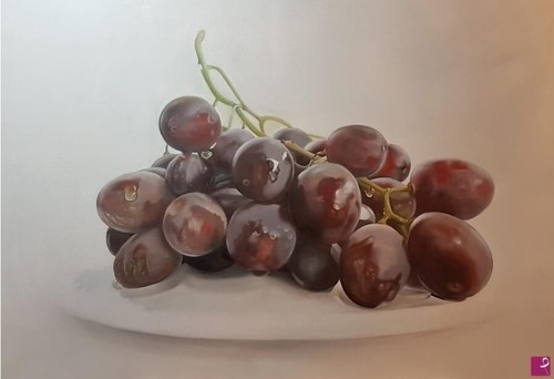Quadro olio tela - su, tela, grappolo