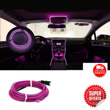 KIT STRISCIA LED LUCE AMBIENTE FIBRA OTTICA 5 METRI UNIVERSALE X AUTO VIOLA