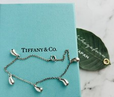 Bracciale Tiffany & Co a goccia originale SV925 catena donna argento spedizio...
