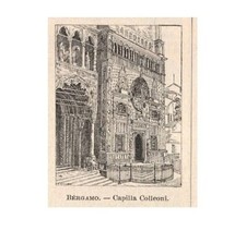 Stampa antica bergamo cappella - stampa,