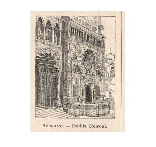 Stampa antica bergamo cappella - stampa,