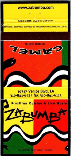 Matchbook cover zabumba - matchbook,