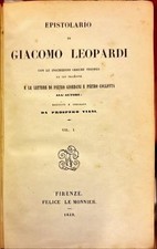 Epistolario di Giacomo Leopardi. Vol. 1 di Leopardi, Giacomo