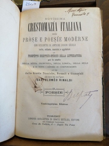 Novissima crestomazia italiana - novissima,