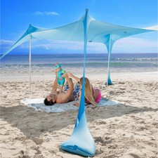 Tenda da Spiaggia Portatile Grande Parasole Pop Up per Mare Campeggio e Picnic