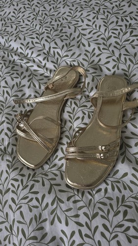 New zara gold metallic strappy - metallic,