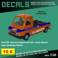 DECALS repro Fiat 242 ACI Soccorso stradale 1/30 1 30 24 Mebetoys Mattel HW