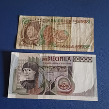 Vecchie Banconote Repubblica  Italiana  10 000 + 5000 Lire Spl E Mb Lotto B121