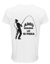 T-shirt Pesca Amo quando lei si piega Fish Sex  meme idea Regalo 100%cotone