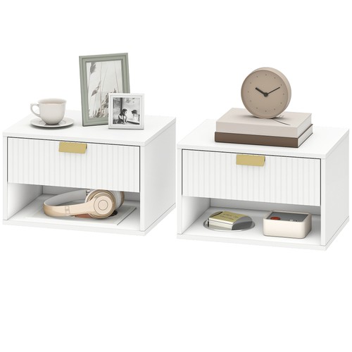 Homcom set comodini sospesi - set,