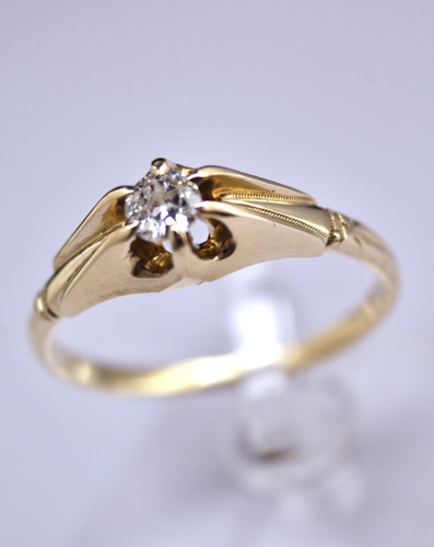 Anello solitario vintage - , in