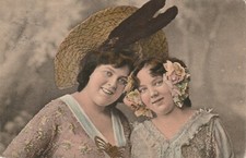 C2- Cp Cartolina Donna Costumi Cappello - Fp Vg