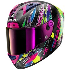 Casco integrale Shark Aeron Fawn carbonio viola giallo sport corsa moto