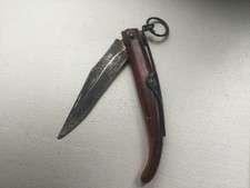 TRES ANCIEN COUTEAU PLIANT A PALME CORSE AGOUTI