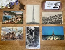 SET 6 CARTOLINE VINTAGE E ANTICHE A TEMA FRANCIA/MONACO, foto reale, lino e litografia