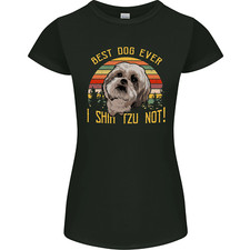 Miglior Cane Mai I Shih Tzu Non Divertente T-Shirt Donna Taglio Petite