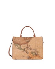 Alviero Martini Prima Classe - Borsa a mano in tessuto Geo Classic con fianchi i