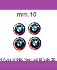 4 adesivi BMW GEL 10. mm Resinati scritta stemma logo 3D per Auto e Moto Chiavi