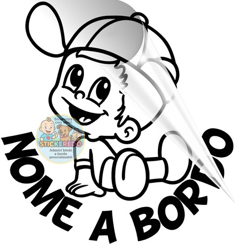 Adesivo macchina bimbo bimba - adesivo,