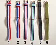 CINTURINO OROLOGIO FIBBIA DORATA/OTTONATA 16-18-20-22mm NERO VERDE BIANCO ROSSO