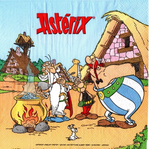 Serviettes papier astérix - en,