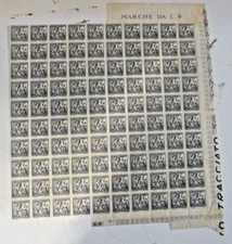 FISCALI - foglio 100 marche I.N.P.S. da L. 9 del 1958 nuovo gomma integra