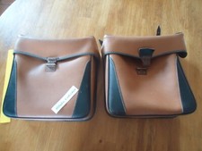 Lotto 2 Borse Vecchie Vintage Paio Borsa Bicicletta Marrone