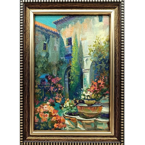 Dipinto olio originale cortile