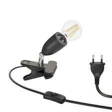 Lampada a morsetto E27 LIK nera incl. lampada LED E27 1020lm bianca con