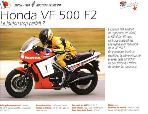 Fiche moto honda 500 f2 - fiche,