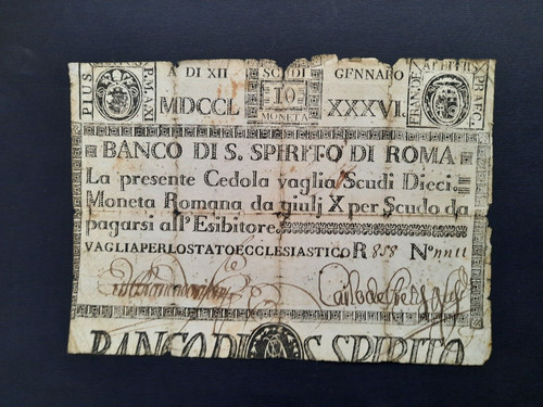Cedola ponificia scudi - cedola, 10