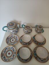 Servizio da the ceramica maiolica CIMA Deruta Perugia. Incompleto