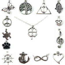 Collana Ciondolo Argento Quadrifoglio Infinito Ancora Mano di Fatima Uomo Donna