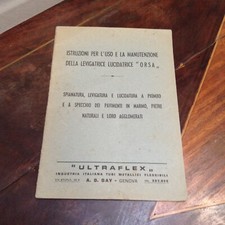 ISTRUZIONI USO E MANUTENZIONE LEVIGATRICE LUCIDATRICE ORSA ULTRAFLEX GENOVA 