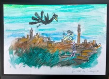 Pastello e collage originale